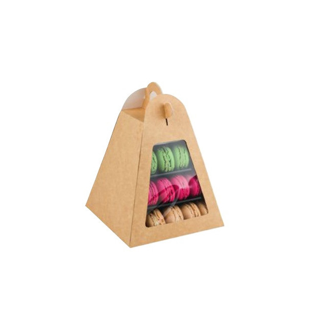 FIN DE SERIE Boite carton pour mini-pyramide a macarons (vendu separement)
