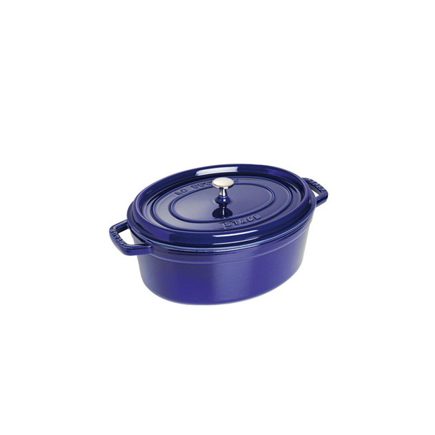 STAUB Cocotte Fonte Ovale 33 cm Bleu Intense Majolique 6.7 L