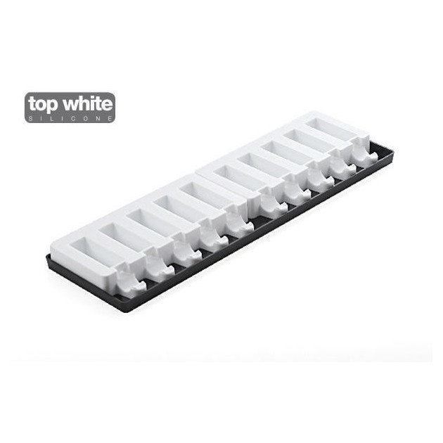 Moule a glace silicone 10 barres rectangles avec batonnets SilikoMart