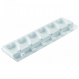 Moule à glace silicone 12 mini coeurs avec bâtonnets SilikoMart Moule à glace silicone 12 mini coeurs avec bâtonnets SilikoMart