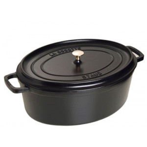 STAUB Cocotte Fonte Ovale 37 cm Noir Mat 8 L