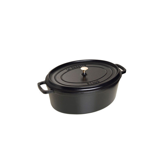 STAUB Cocotte Fonte Ovale 37 cm Noir Mat 8 L