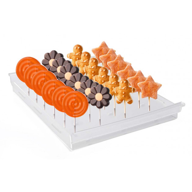 Sucettes presentees sur le Support pour glaces et sucettes SilikoMart Sucettes presentees sur le Support pour glaces et sucettes SilikoMart