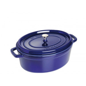 STAUB Cocotte Fonte Ovale 29 cm Bleu Intense Majolique 4,2 L