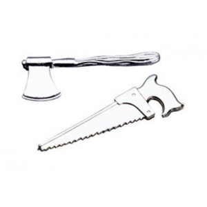 Outils Haches et Scies Argentées x100 Outils Haches et Scies Argentées x100