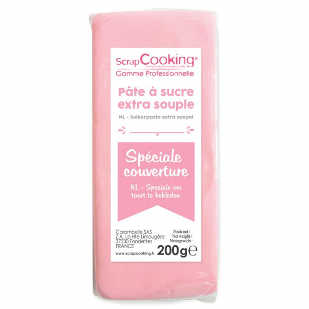 Pâte à Sucre Rose Spéciale Couverture 200g Scrapcooking -  , Achat, Vente