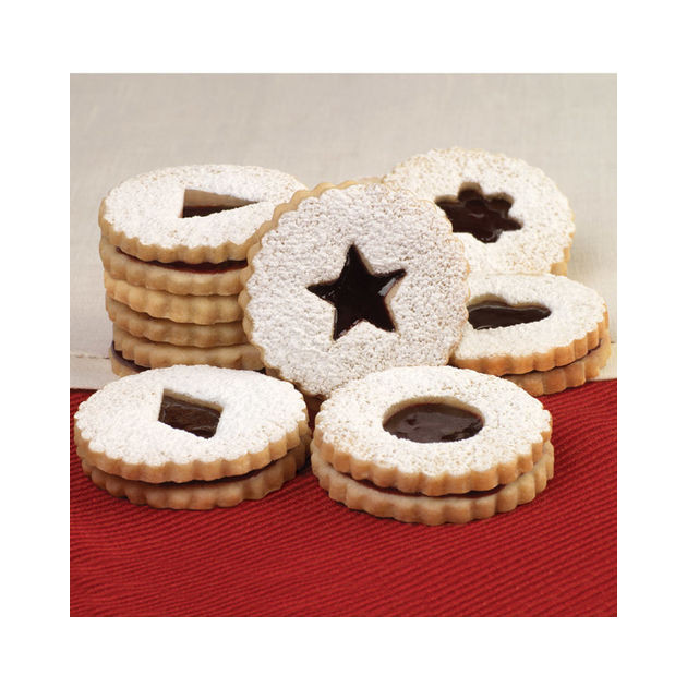 Emporte Piece Biscuit,Linzer Cookie Cutters Jeu de 6,emporte pièces Linzer,Emporte Piece Patisserie,pour cookies décoration de gâteaux glaçage