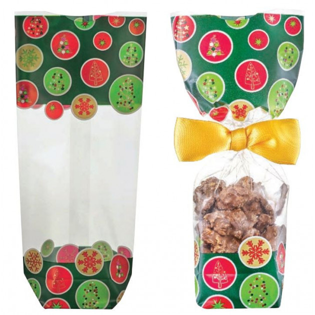 Sachet Confiserie Sapins de Noel 10x22cm (x100)