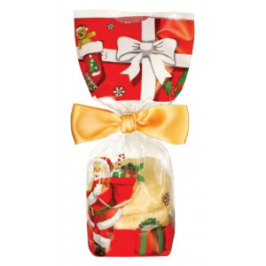 Sachet Confiserie Père Noël 12x26cm (x100) - Fond Cartonné