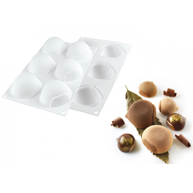 Moule Silicone 6 Marrons 110ml SilikoMart Professional