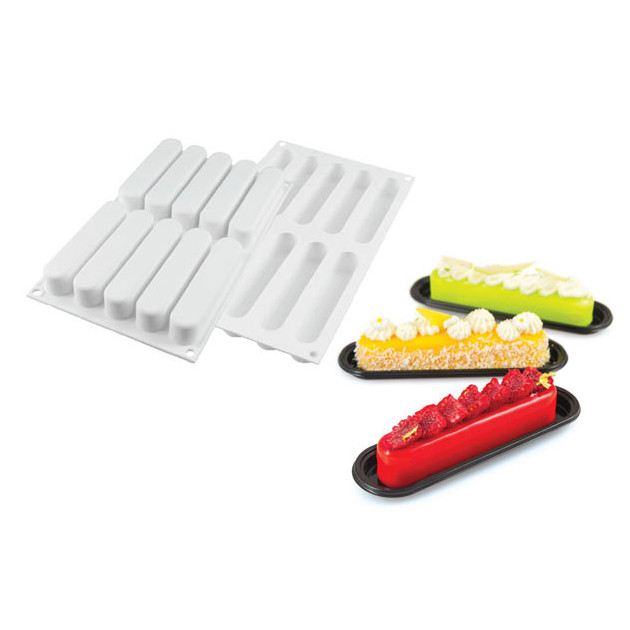 Moule Silicone 10 Eclairs 13x2.5 cm SilikoMart Professional