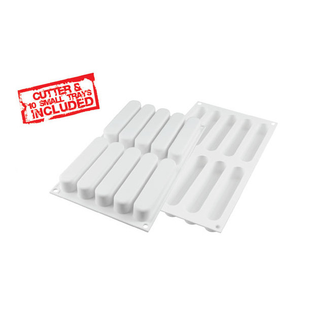 moule en silicone 10 eclair 13 x 2.5 cm