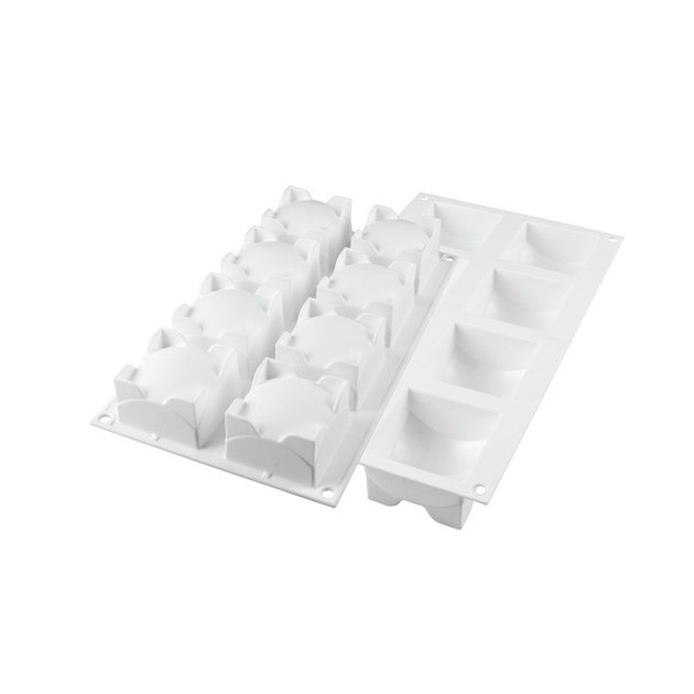 Moule Silicone Carre Sphere Petit Modele x8 SilikoMart Professional