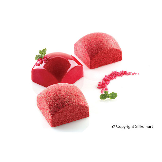 Entremets Fruits realises avec le Moule Silicone Carre Sphere 110ml SilikoMart Professional