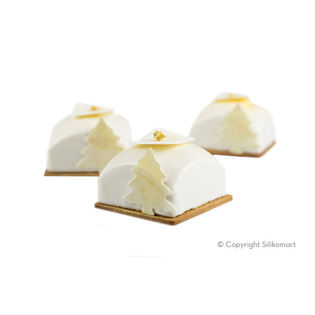 Entremets. desserts de Fetes realises avec le Moule Silicone Carre Sphere Petit Modele