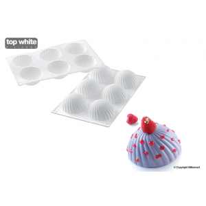 Moule Silicone 6 Demi Sphères Vrillées Ø 75 mm SilikoMart Professional