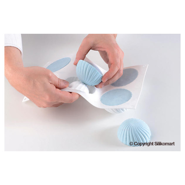 Silikomart Moule silicone demi-sph/ères vrill/ées /Ø 75 mm