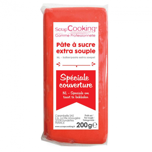 Pate a Sucre Rouge Speciale Couverture 200g Scrapcooking