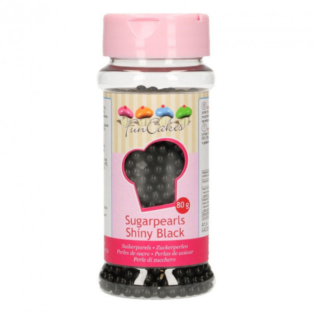 Perles de sucre Noir Brillant 80g Funcakes