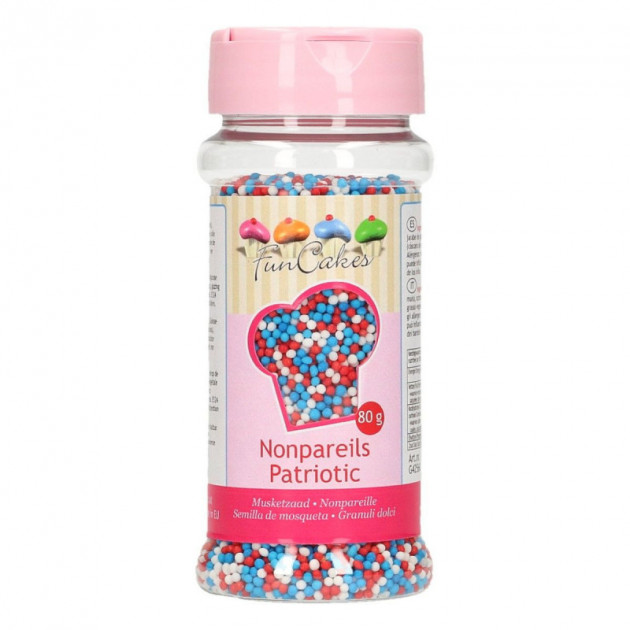 Melange Mini-billes Bleu/Blanc/Rouge 80g Funcakes