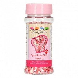 Mini Coeurs en sucre Rose/Rouge/Blanc 60g Funcakes Mini Coeurs en sucre Rose/Rouge/Blanc 60g Funcakes
