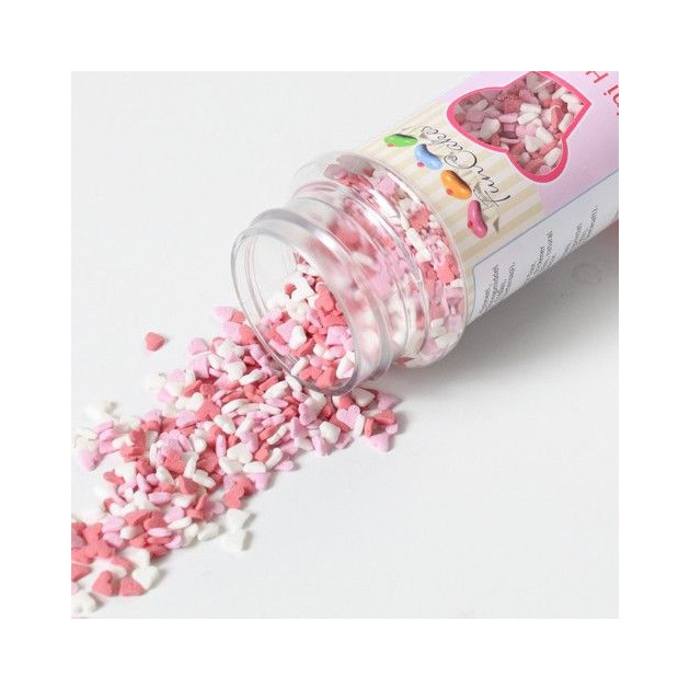 Presentation des differents coloris de Mini Coeurs en sucre Presentation des differents coloris de Mini Coeurs en sucre