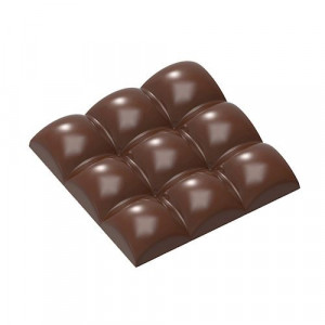 Moule Chocolat Tablette 9 Carrés Bombés 79,5 mm (x3) Chocolate World