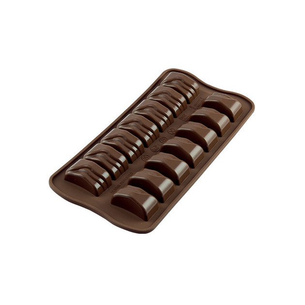 Moule a Chocolat 14 Rectangles Ondules Easy Choc - Silicone Special Chocolat