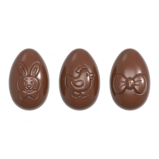 Moule Chocolat Oeuf Motifs Paques 6.2 cm (x12) Chocolate World