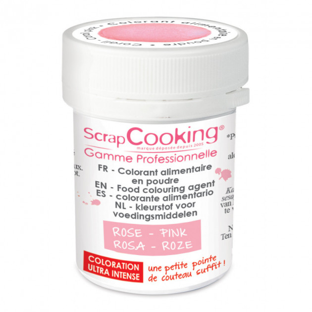 Colorant Alimentaire en Poudre Rose Clair 5g Scrapcooking