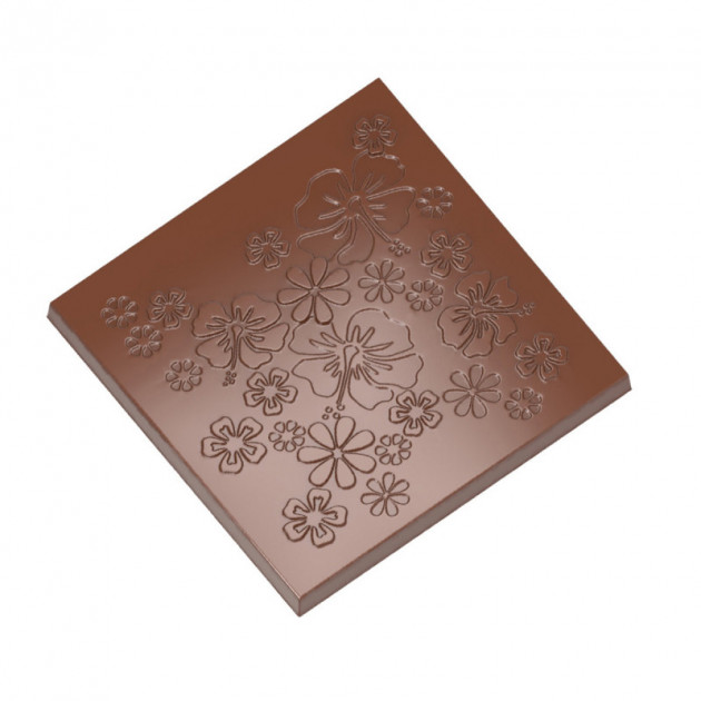 Moule Chocolat Carre Fleuri 99 mm (x2) Chocolat Form