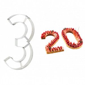 Grand Emporte Pièce Inox Chiffre 3 32x16 cm Grand Emporte Pièce Inox Chiffre 3 32x16 cm