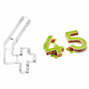 Grand Emporte Pièce Inox Chiffre 4 32x18 cm Grand Emporte Pièce Inox Chiffre 4 32x18 cm