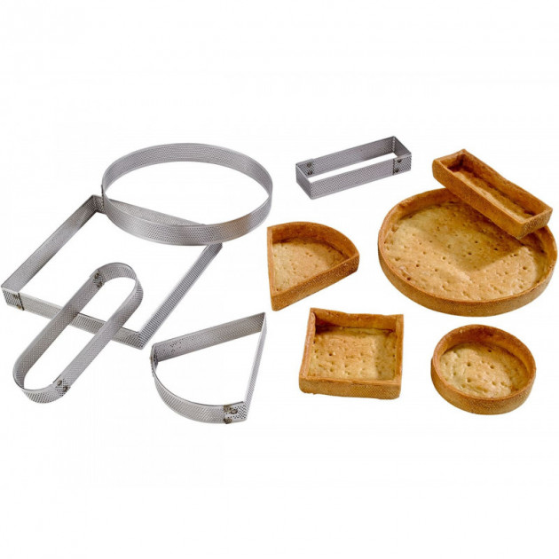 Cercle a tarte inox perfore diverses formes