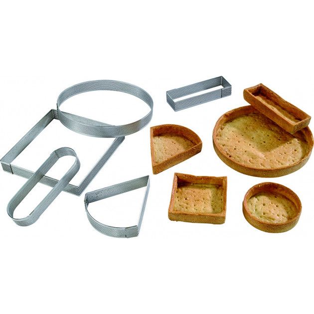 Cercle a tarte inox perfore diverses formes Cercle a tarte inox perfore diverses formes