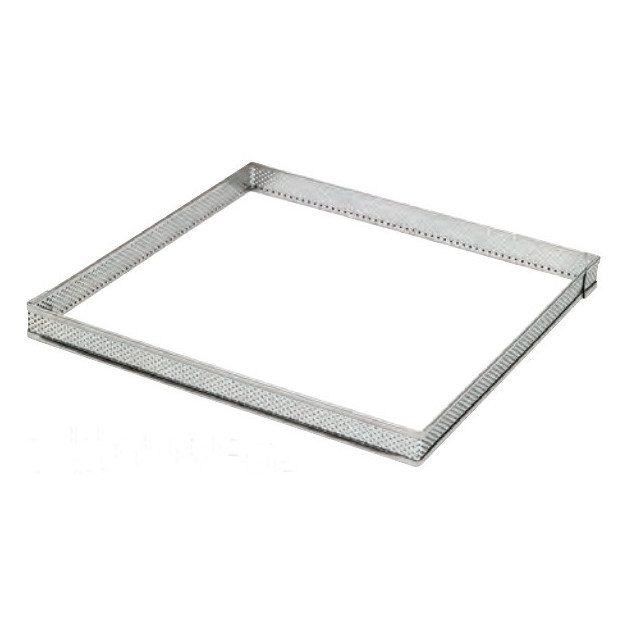 Cadre a Tarte Carre Inox Perfore disponible en 11 tailles Cadre a Tarte Carre Inox Perfore disponible en 11 tailles