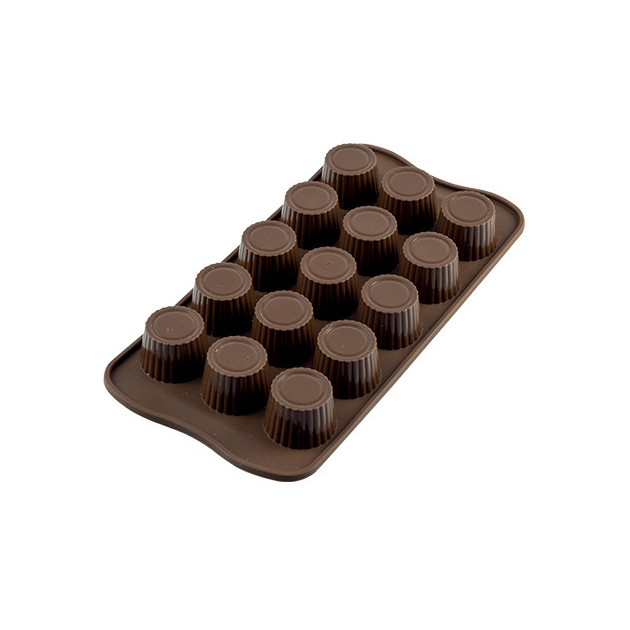 Moule a Chocolat 15 Ronds Nervures Easy Choc - Silicone Special Chocolat