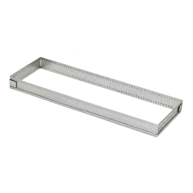 Cadre a Tarte Rectangle Inox Perfore a bord roule sur les grands formats Cadre a Tarte Rectangle Inox Perfore a bord roule sur les grands formats