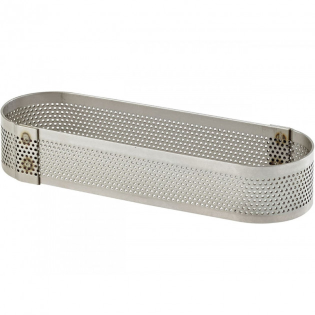 Cercle a Tarte Oblong Inox Perfore 13x4 cm H.2 cm