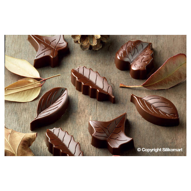 Feuilles en Chocolat realisees avec le moule a chocolat easy choc