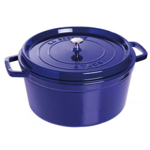 STAUB Cocotte Fonte Ronde 30 cm Bleu Intense Majolique 8,35 L