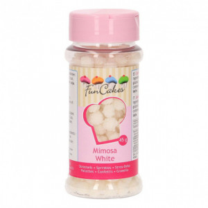 Décors en Sucre Mimosa Blanc 45g Funcakes Décors en Sucre Mimosa Blanc 45g Funcakes