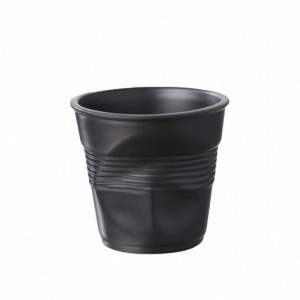 Gobelet Froissé Noir Satiné 8cl Revol Gobelet Froissé Noir Satiné 8cl Revol