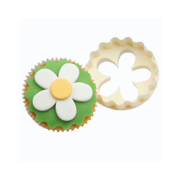 Emporte piece double cote Fleur 5 petalles pour Cupcakes