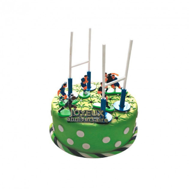 Kit Decor Gateau Rugby (9 pieces)