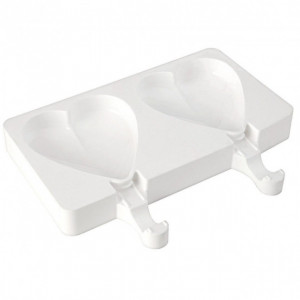 Moule à Glace Silicone 2 Mini Coeur avec bâtonnets SilikoMart Moule à Glace Silicone 2 Mini Coeur avec bâtonnets SilikoMart
