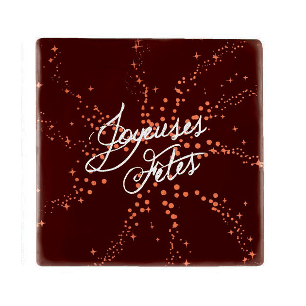 Decor Chocolat Embout de BÃ»che Carre Joyeuses Fetes