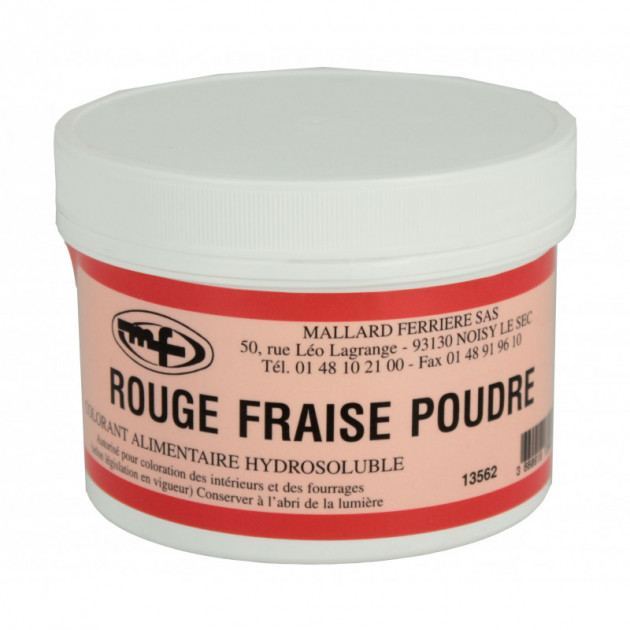 Colorant alimentaire rouge laque poudre liposoluble professionnel 7502 -  Couleur : Rouge, Poids : 10 g