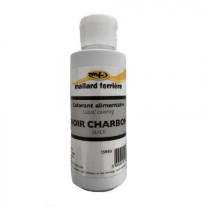 Colorant alimentaire Noir Charbon E122/E104/E133 Liquide 100ml Colorant alimentaire Noir Charbon E122/E104/E133 Liquide 100ml