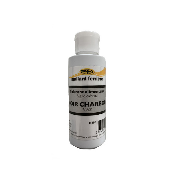 Colorant alimentaire Noir Charbon E122/E104/E133 Liquide 100ml